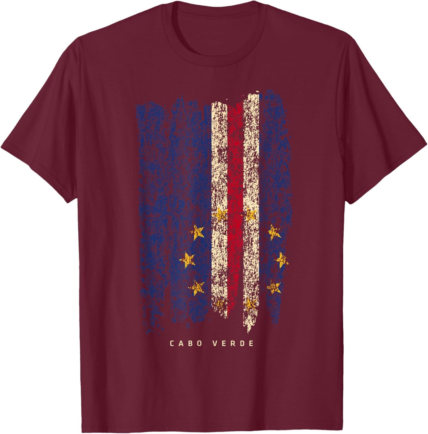 Vintage Cape Verde Retro Cabo Verde Flag Shirt T-Shirt - T-Shirt | Maroon