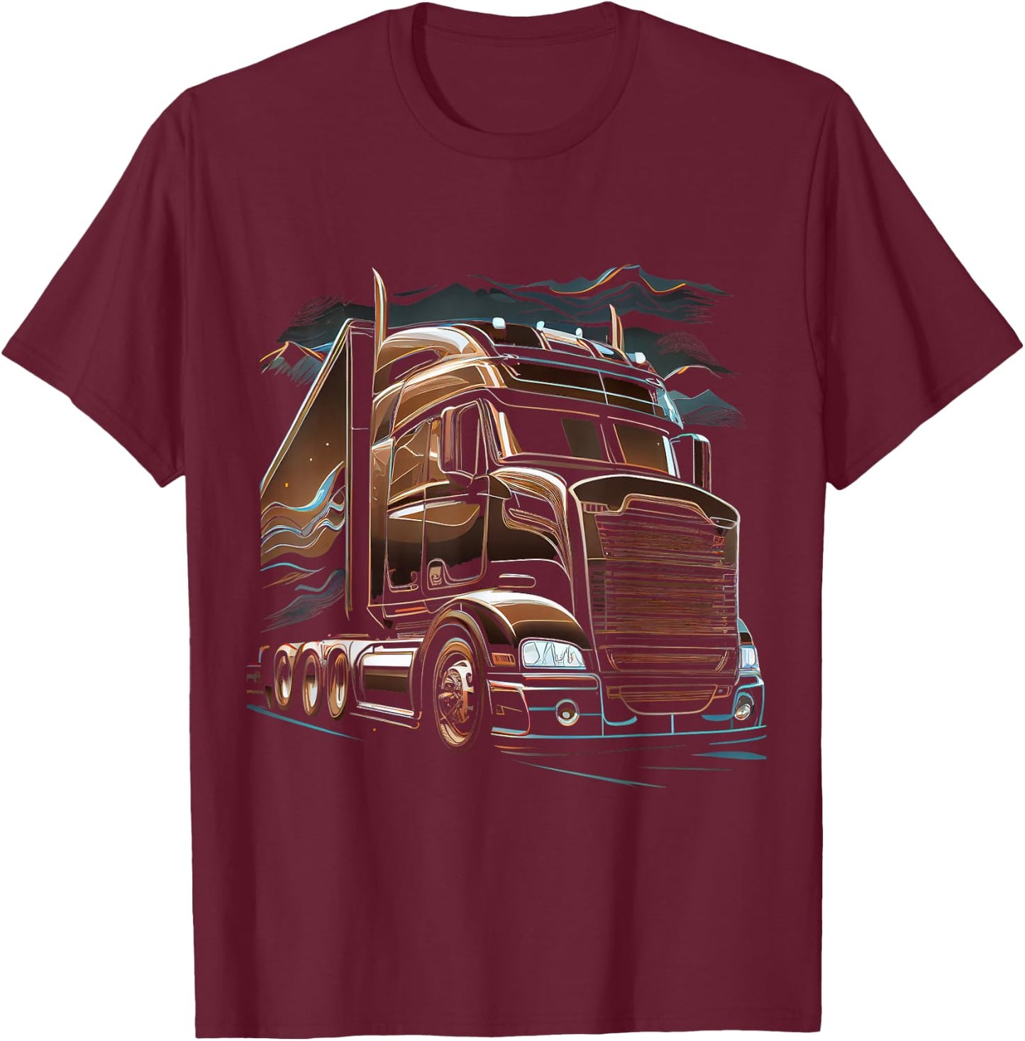 Truck Driver 18 Wheel Trucker Gift T-Shirt - T-Shirt | Maroon