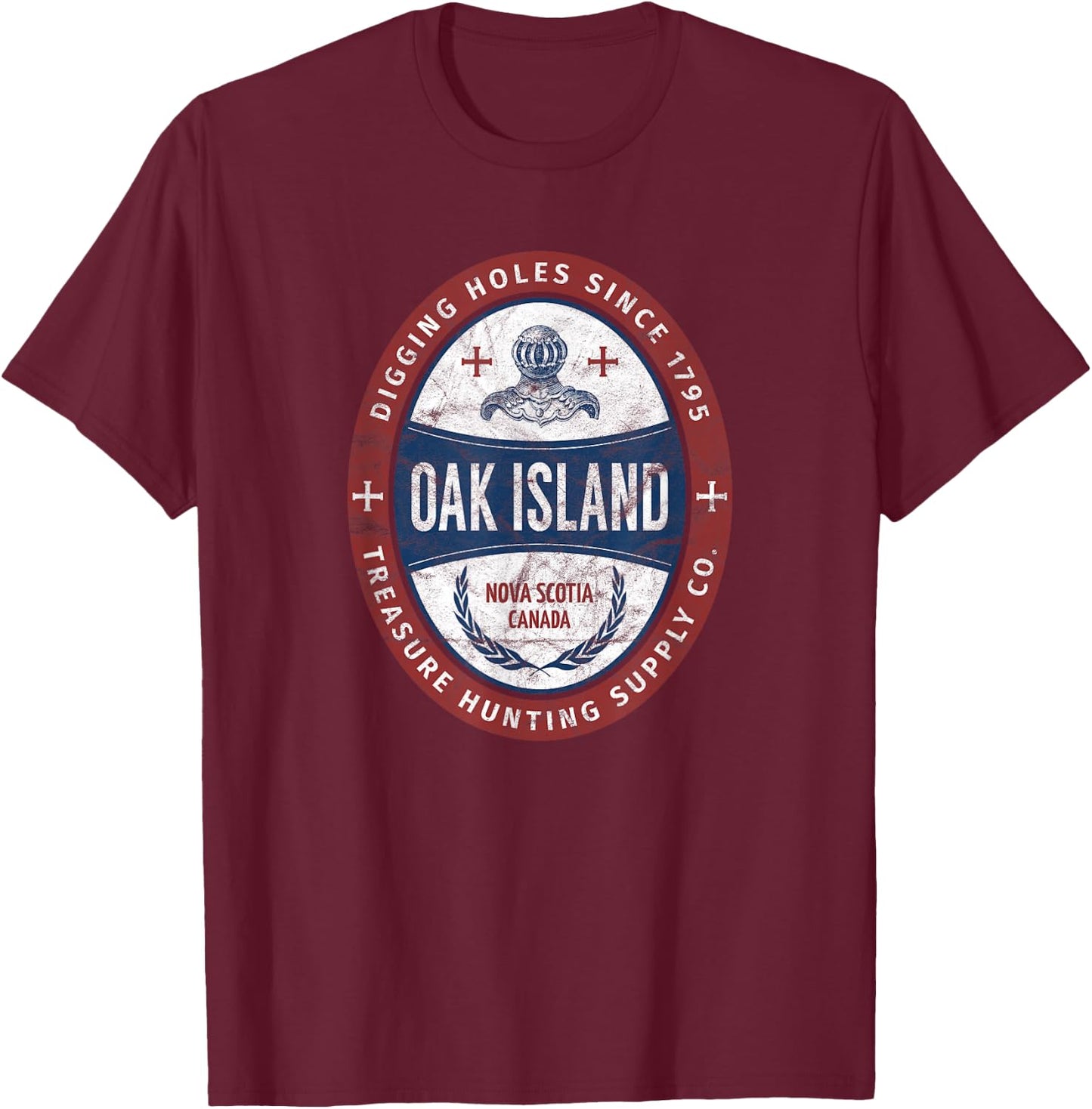 Oak Island Treasure Hunting Retro Templar Knight Treasure Gi T-Shirt - T-Shirt | Maroon