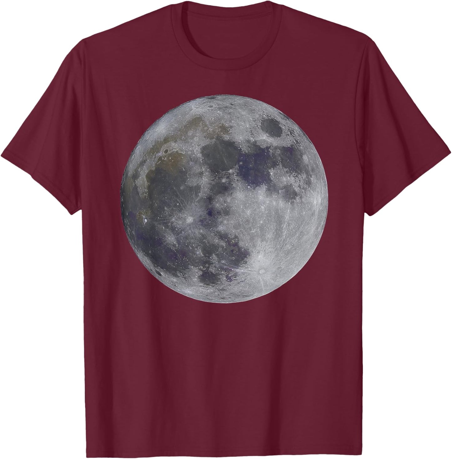 Halloween Full Moon from Satellite Outer Space Science T-Shirt - T-Shirt | Maroon