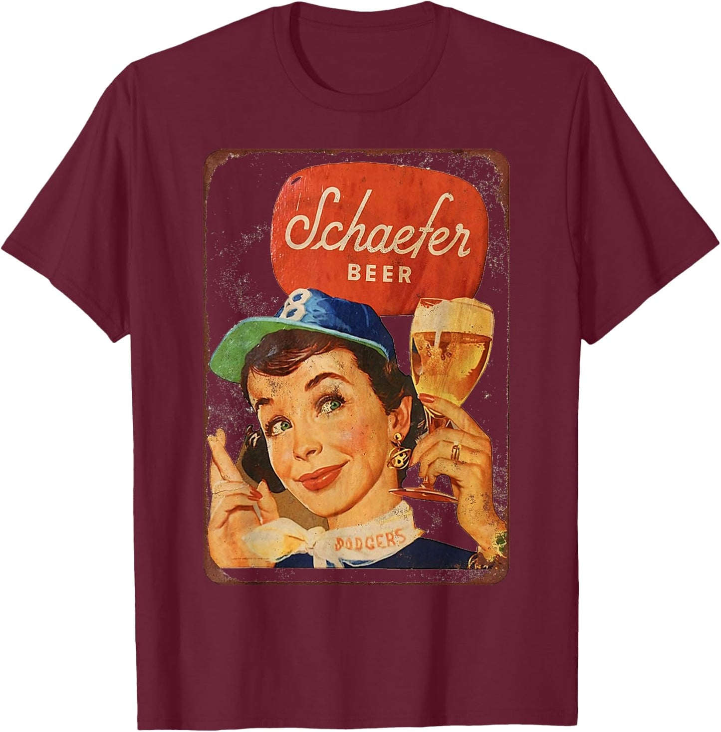Schaefers Beer T-Shirt - T-Shirt | Maroon