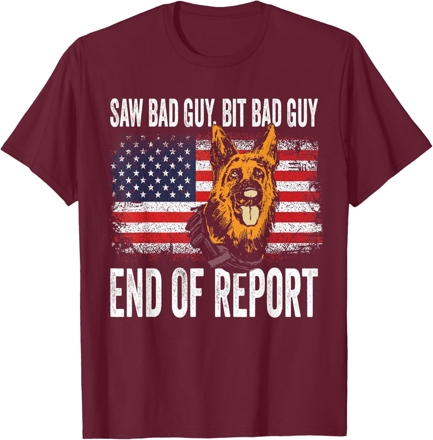 K-9 German Shepherd Police Dog Law Enforcement K-9 Handler T-Shirt - T-Shirt | Maroon