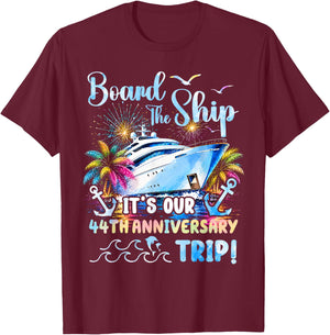 Our 44th Anniversary Cruise Trip 44 Years of Marriage T-Shirt - T-Shirt | Maroon