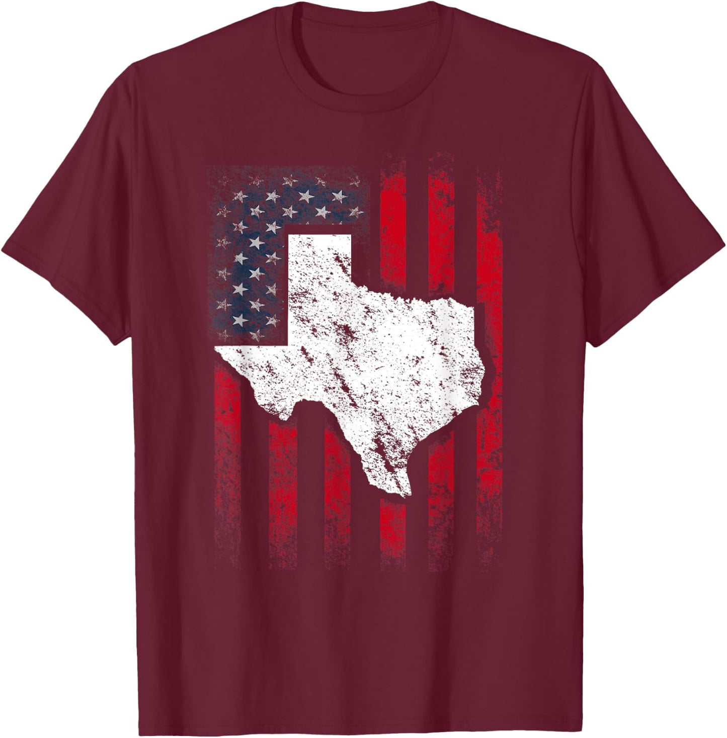 Vintage American US Flag Texas Austin Shirt Funny Gift T-Shirt - T-Shirt | Maroon