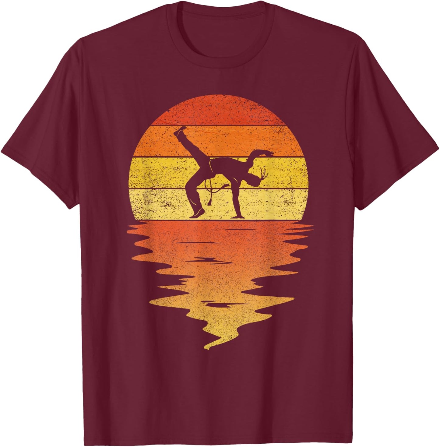 Capoeira shirt retro sunset 70s vintage Capoeira T-Shirt - T-Shirt | Maroon