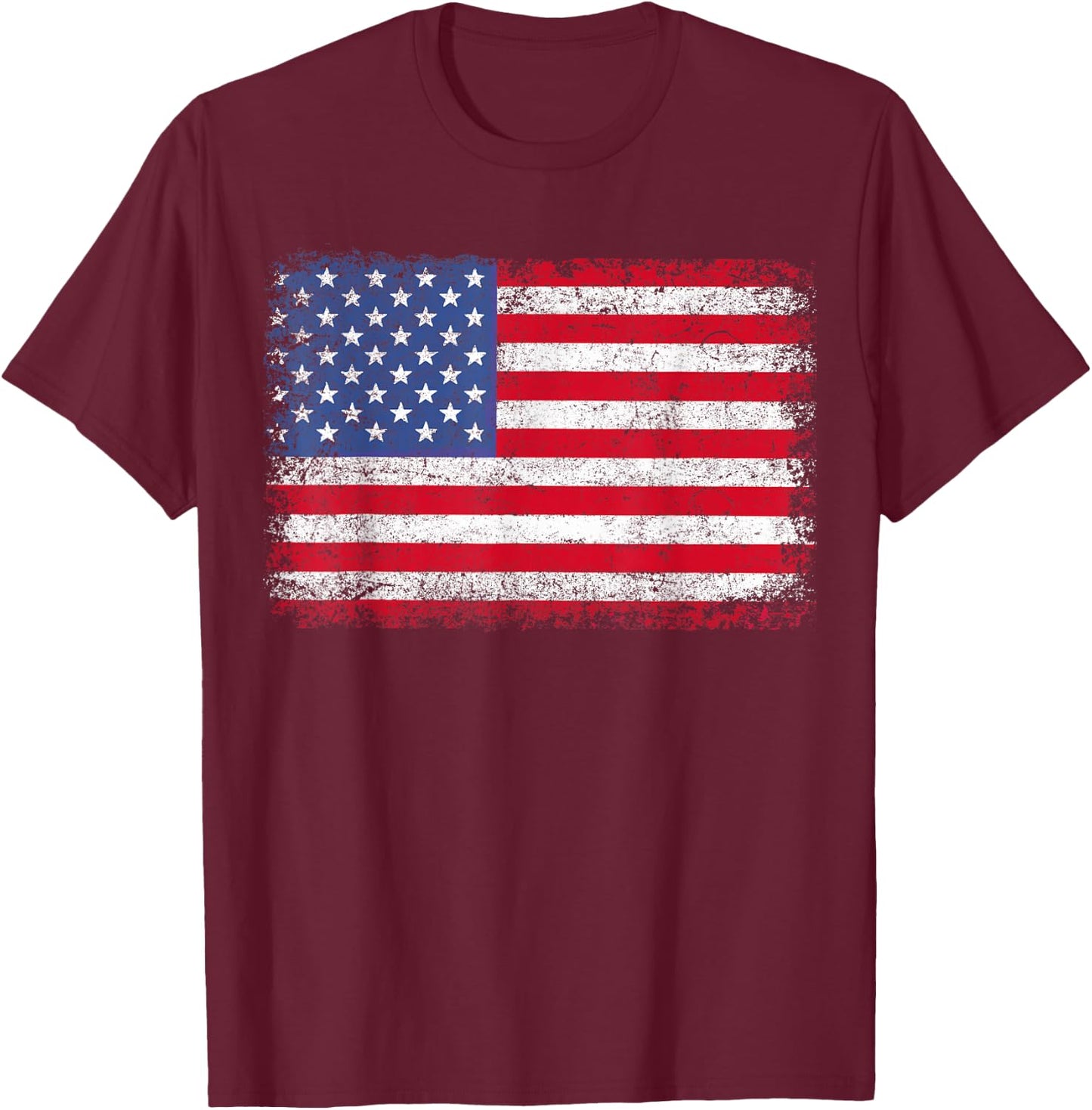 Patriotic USA Flag 4th of July Women Kids Boys Girls T-Shirt - T-Shirt | Maroon