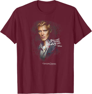 Vampire Diaries Klaus Never Destroy Small T-Shirt - T-Shirt | Maroon