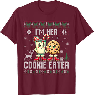 Funny I'm Her Cookie Eater I'm His Milk Drinker Couple Ugly T-Shirt - T-Shirt | Maroon