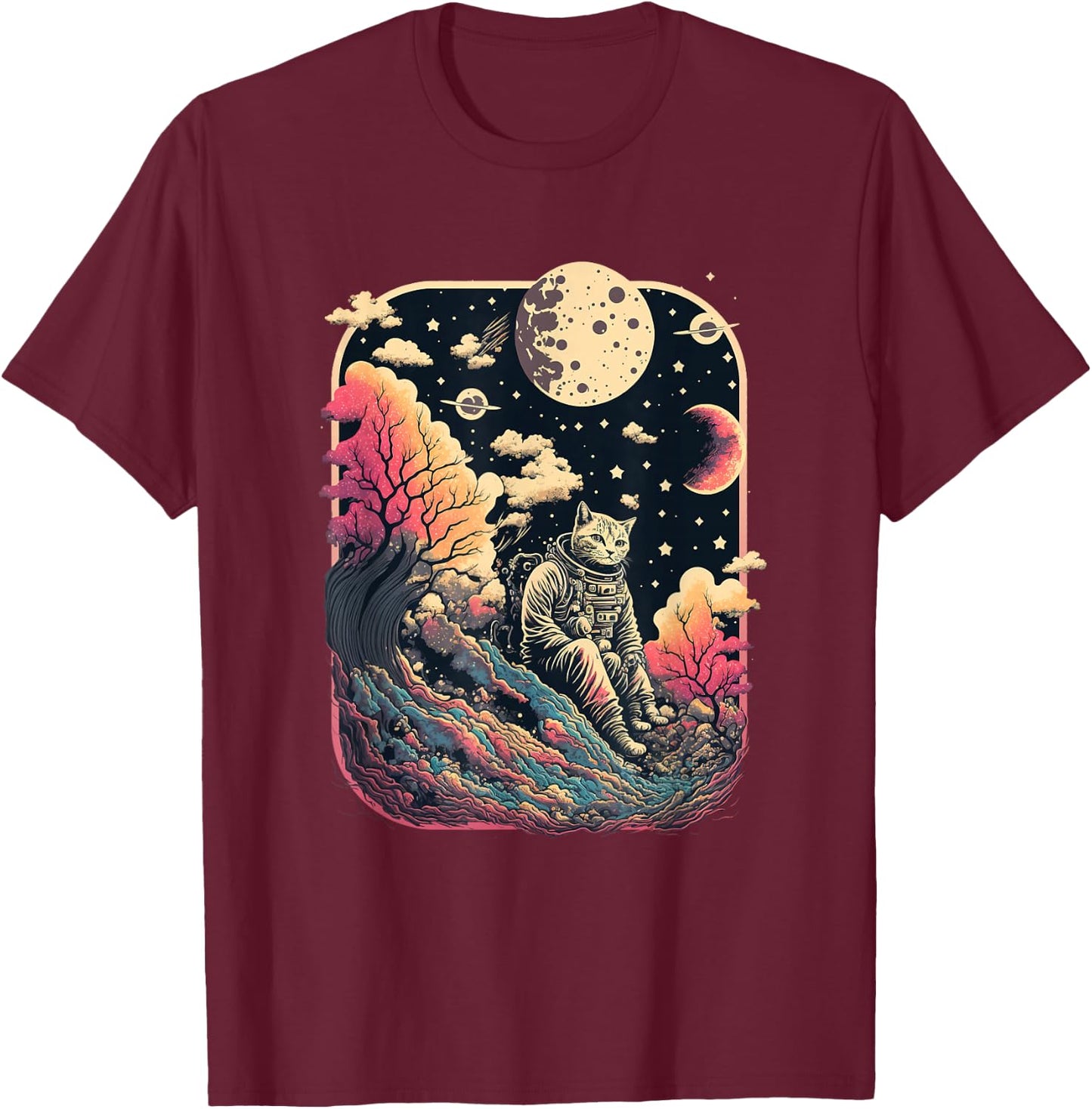extraterrestrial astronaut cat in space science fiction Women T-Shirt - T-Shirt | Maroon