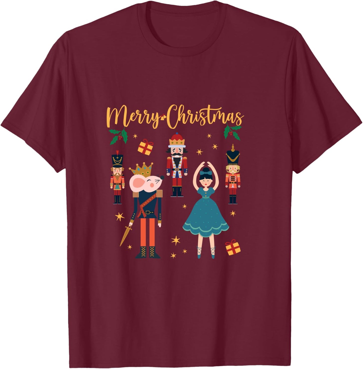Matching Family Nutcracker Ballet Pajama Christmas Clara T-Shirt - T-Shirt | Maroon