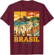 Vintage Brasil Beach Futebol Retro Fan Rio Graphic T-Shirt - T-Shirt | Maroon
