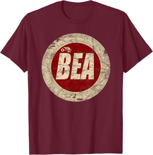 Designed For Flight BEA British European Airways Vintage Airline - Black, Small T-Shirt - T-Shirt | Maroon