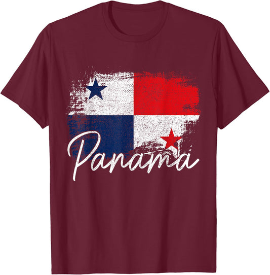 Panama Vintage Flag Panamanian Roots African T-Shirt - T-Shirt | Maroon