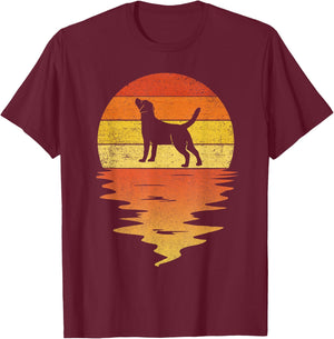 Labrador Retriever Vintage Retro Sunset Labrador Retriever T-Shirt - T-Shirt | Maroon