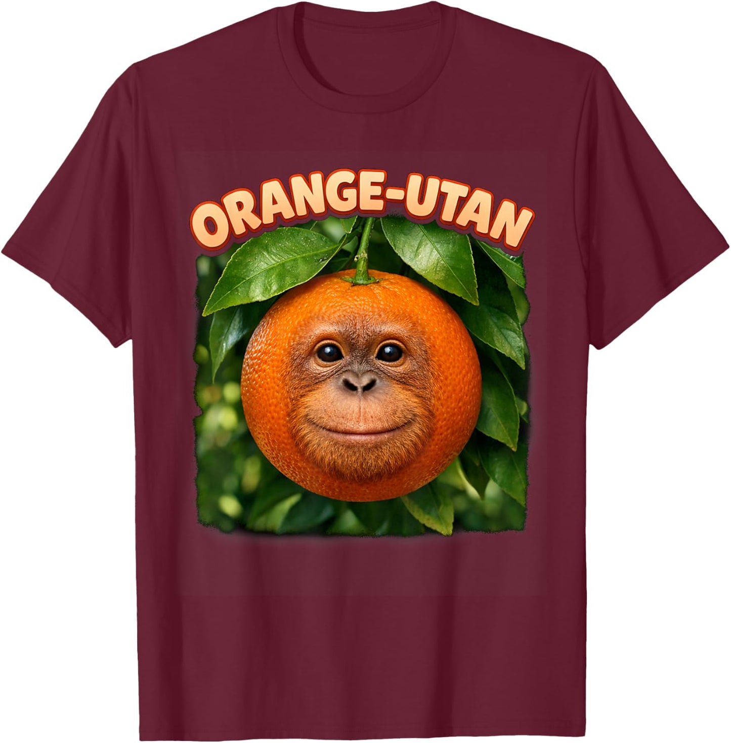 Orange-utan Monkey Orange Orangutan Meme Sarcasm Funny Humor T-Shirt - T-Shirt | Maroon