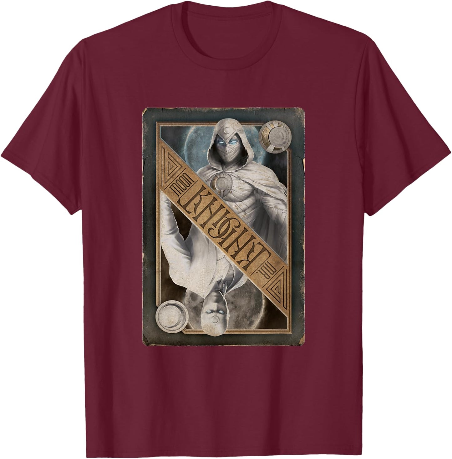Marvel Moon Knight Mr. Knight Playing Card T-Shirt - T-Shirt | Maroon