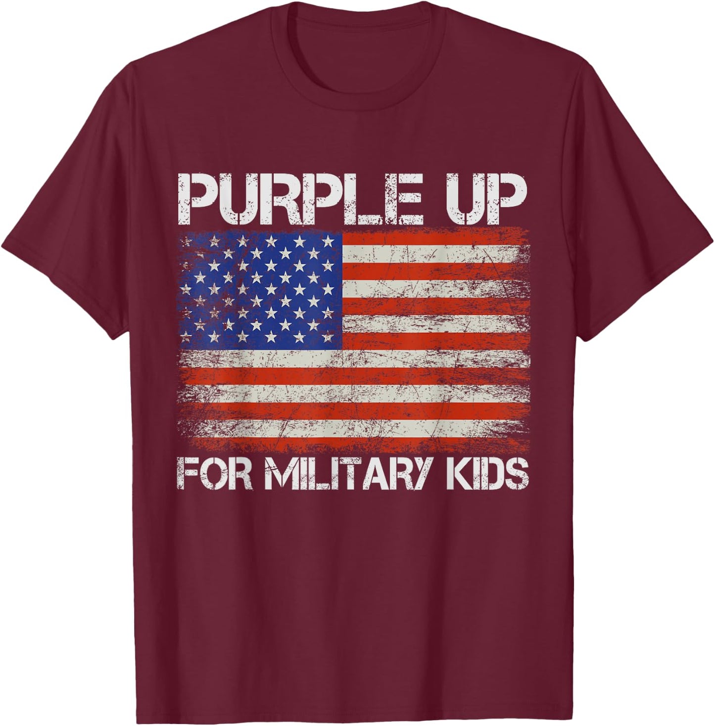 Purple up for Military Kids - Month of the Military Child T-Shirt - T-Shirt | Maroon