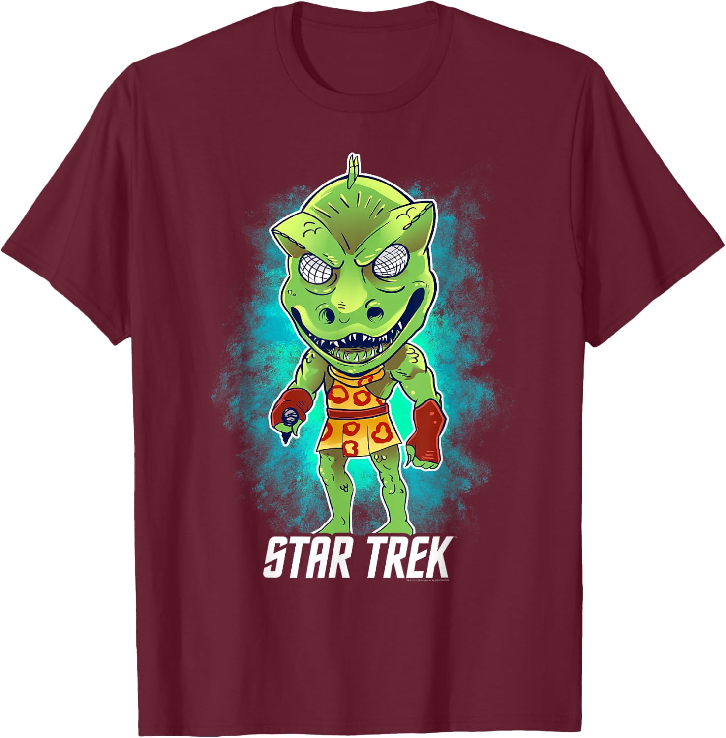 Star Trek Original Series Gorn Posing Chibi T-Shirt - T-Shirt | Maroon