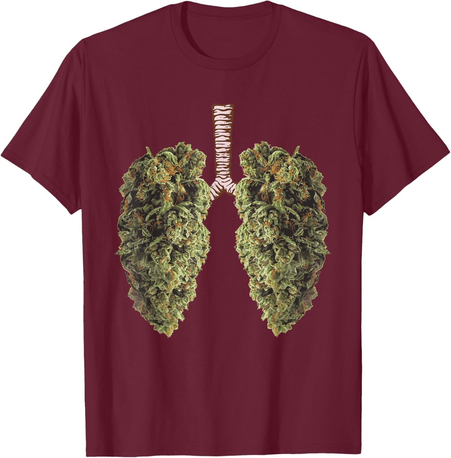 Funny Weed Lung Marijuana Bud - THC Lung T-Shirt - T-Shirt | Maroon