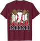 Baseball Mimi Leopard Baseball Lovers Family Matching T-Shirt - T-Shirt | Maroon