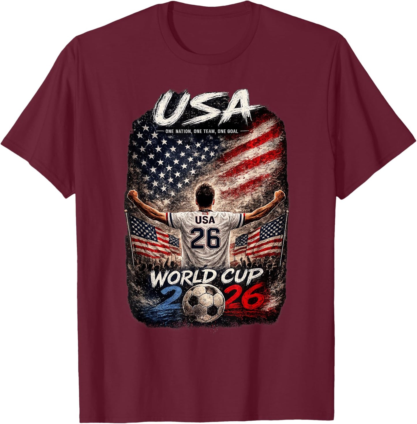 Soccer Football - World Cup 2026 USA Winner T-Shirt - T-Shirt | Maroon