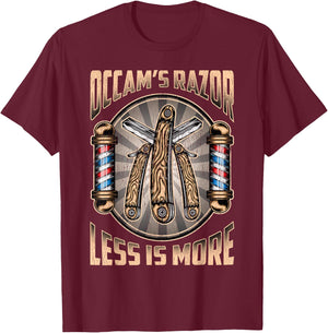 Occam's Razor Less is More Law of Parsimony Cool Philosophy T-Shirt - T-Shirt | Maroon