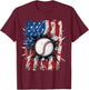 Patriotic Baseball 4th of July Men USA American Flag Boys T-Shirt - T-Shirt | Maroon