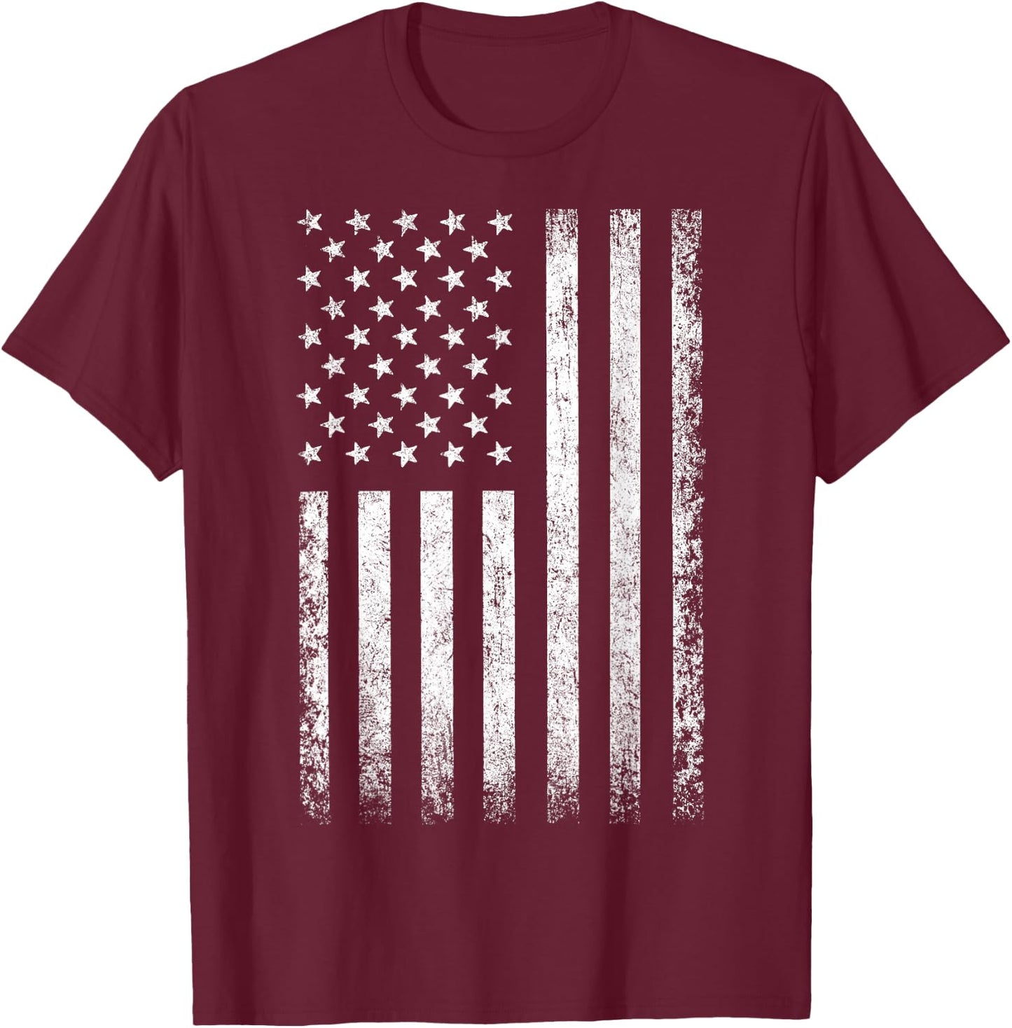 USA Patriotic American Flag Women Kids Boys Girls US T-Shirt - T-Shirt | Maroon