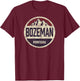 Vintage Bozeman Montana Retro Mountain Circle Souvenir T-Shirt - T-Shirt | Maroon
