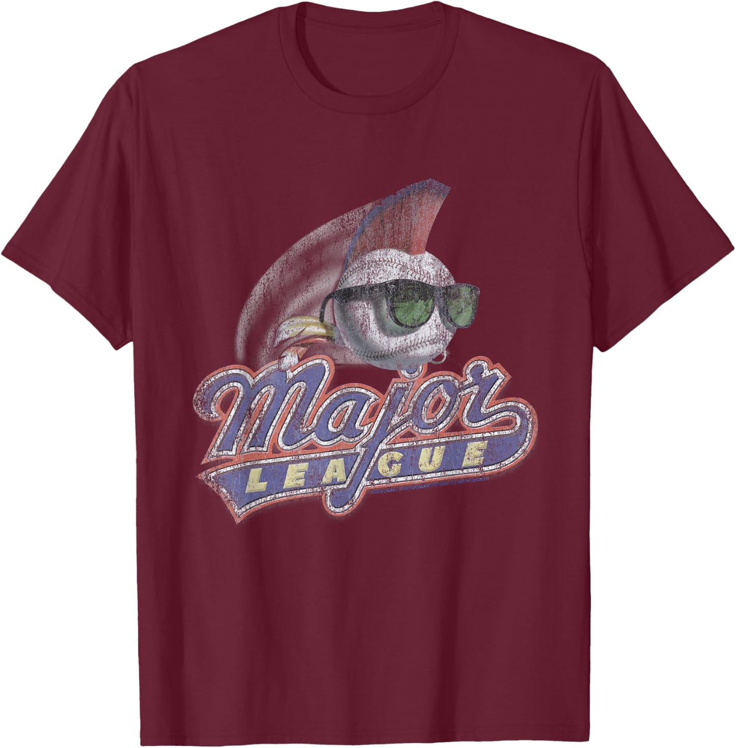 Major League Distressed Logo Small T-Shirt - T-Shirt | Maroon
