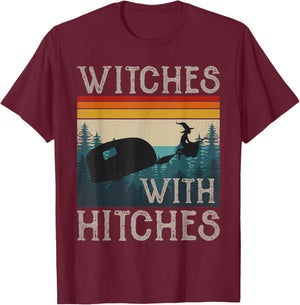 Witches With Hitches RV Camping Funny Halloween Gift Women T-Shirt - T-Shirt | Maroon