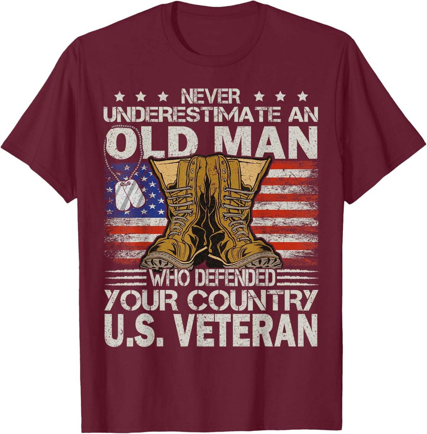 Veteran & Father's Day designs US Veteran veterans day Us Patriot , Black T-Shirt - T-Shirt | Maroon