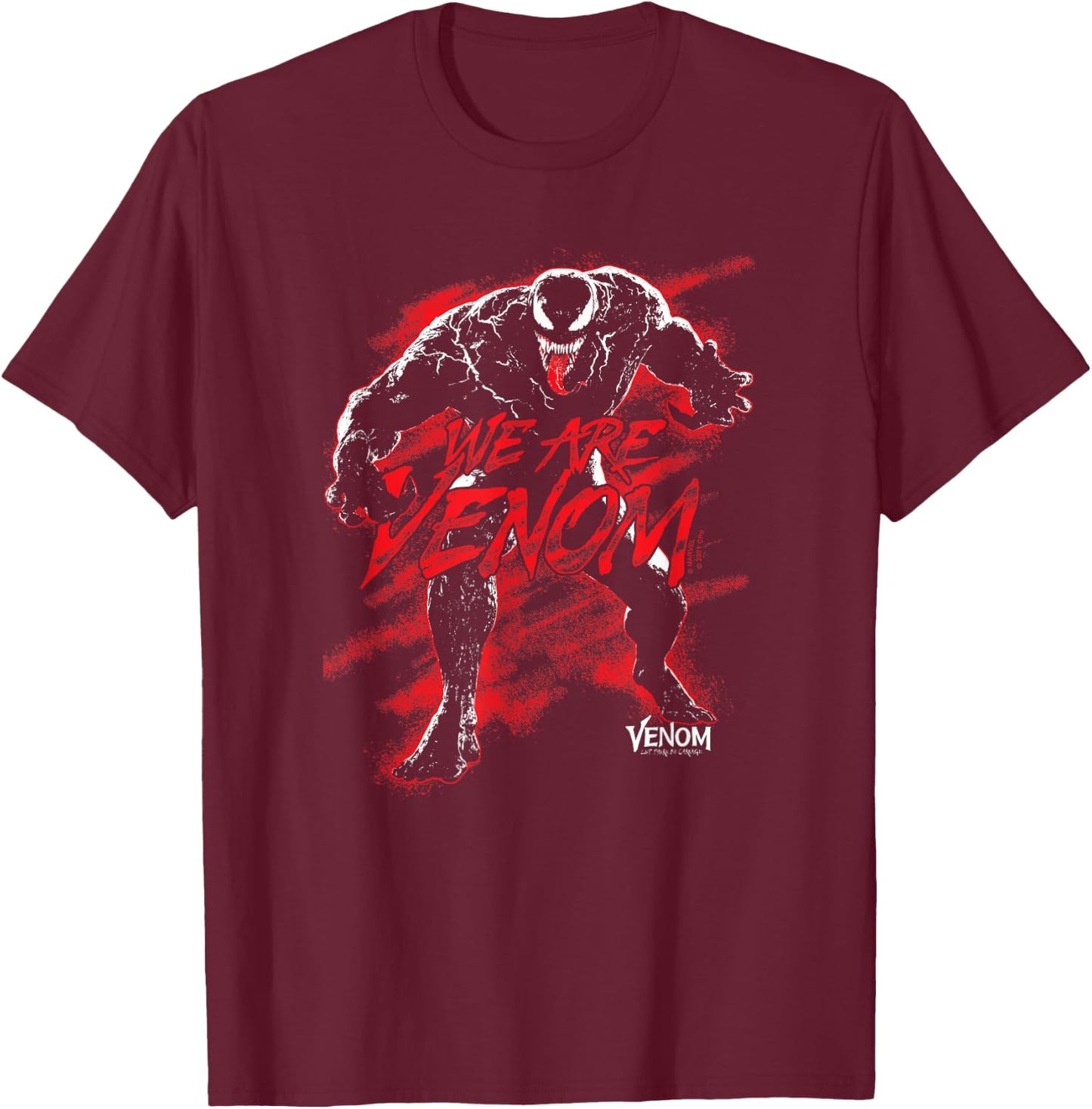 Marvel Venom: Let There Be Carnage We Are Venom Red Splash T-Shirt - T-Shirt | Maroon