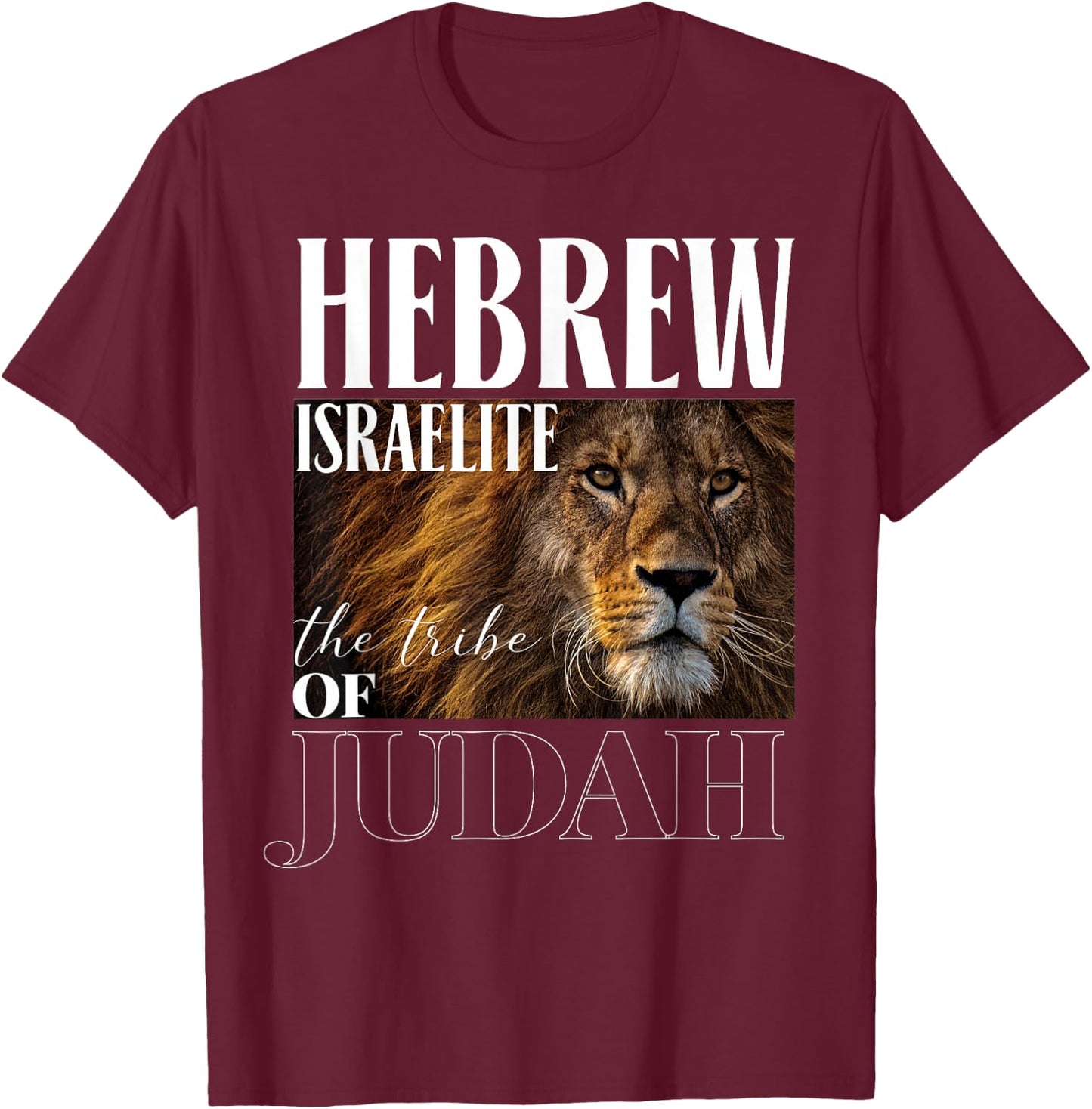 Hebrew Israelite Lion of Judah Jewish Jew Gift T-Shirt - T-Shirt | Maroon