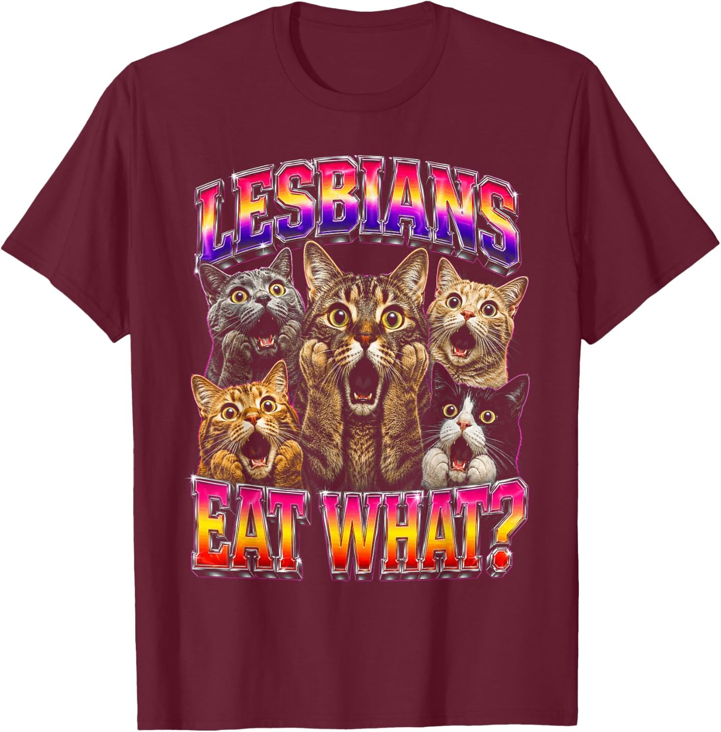 Gay Pride Funny Cats Ally Lesbian LGBT T-Shirt - T-Shirt | Maroon
