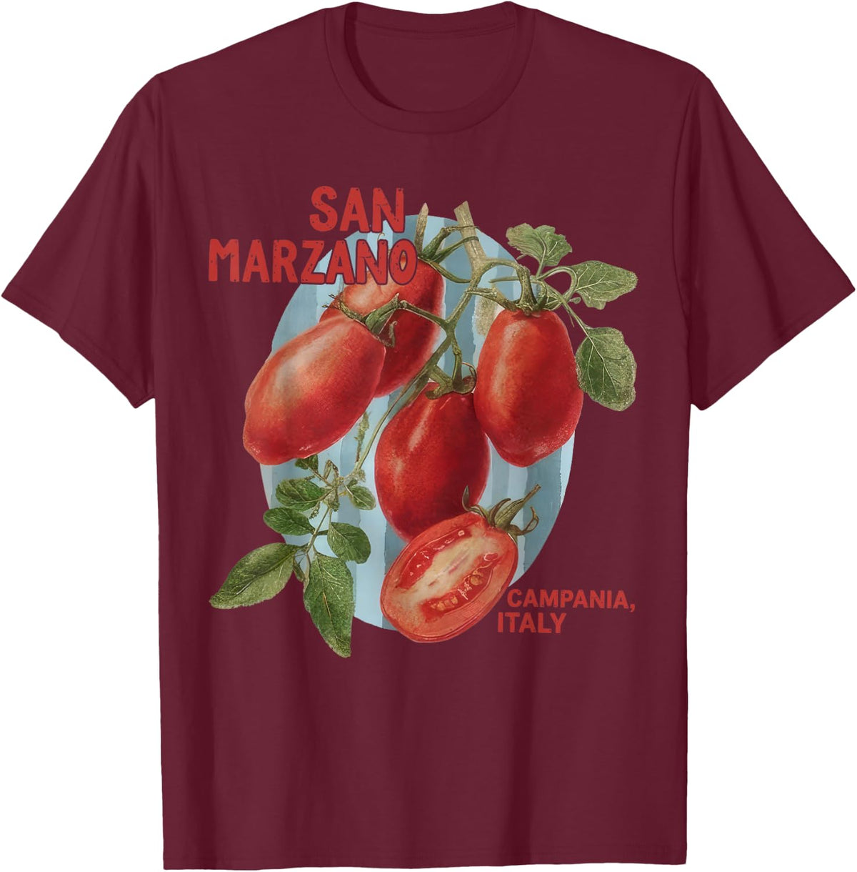 Vintage San Marzano Tomatoes Italian Girl Summer T-Shirt - T-Shirt | Maroon
