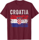 Croatia Flag Distressed - Men Women Kids - Croatian Flag T-Shirt - T-Shirt | Maroon
