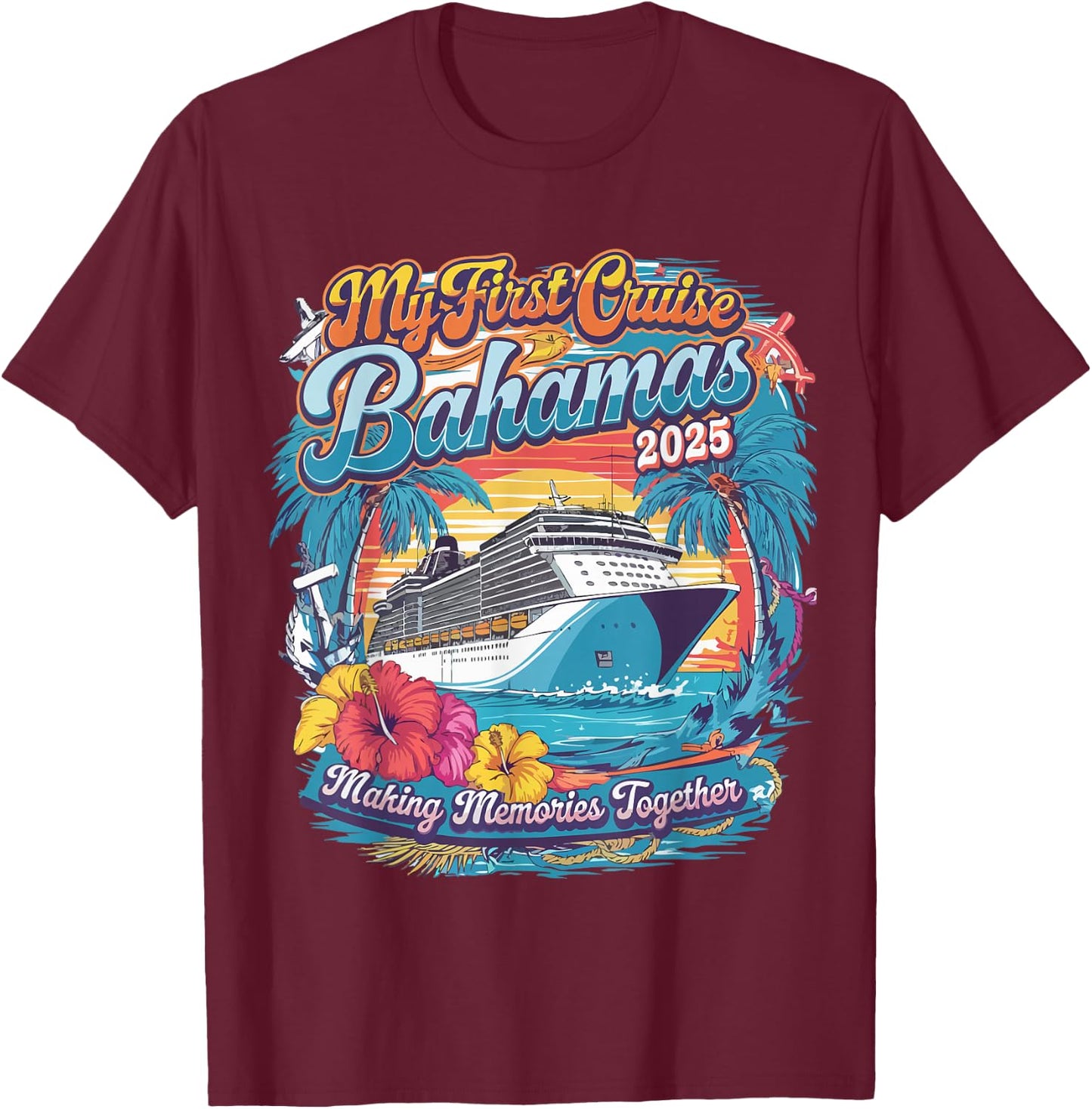My First Cruise Bahamas 2025 Family Vacation for Kids T-Shirt - T-Shirt | Maroon