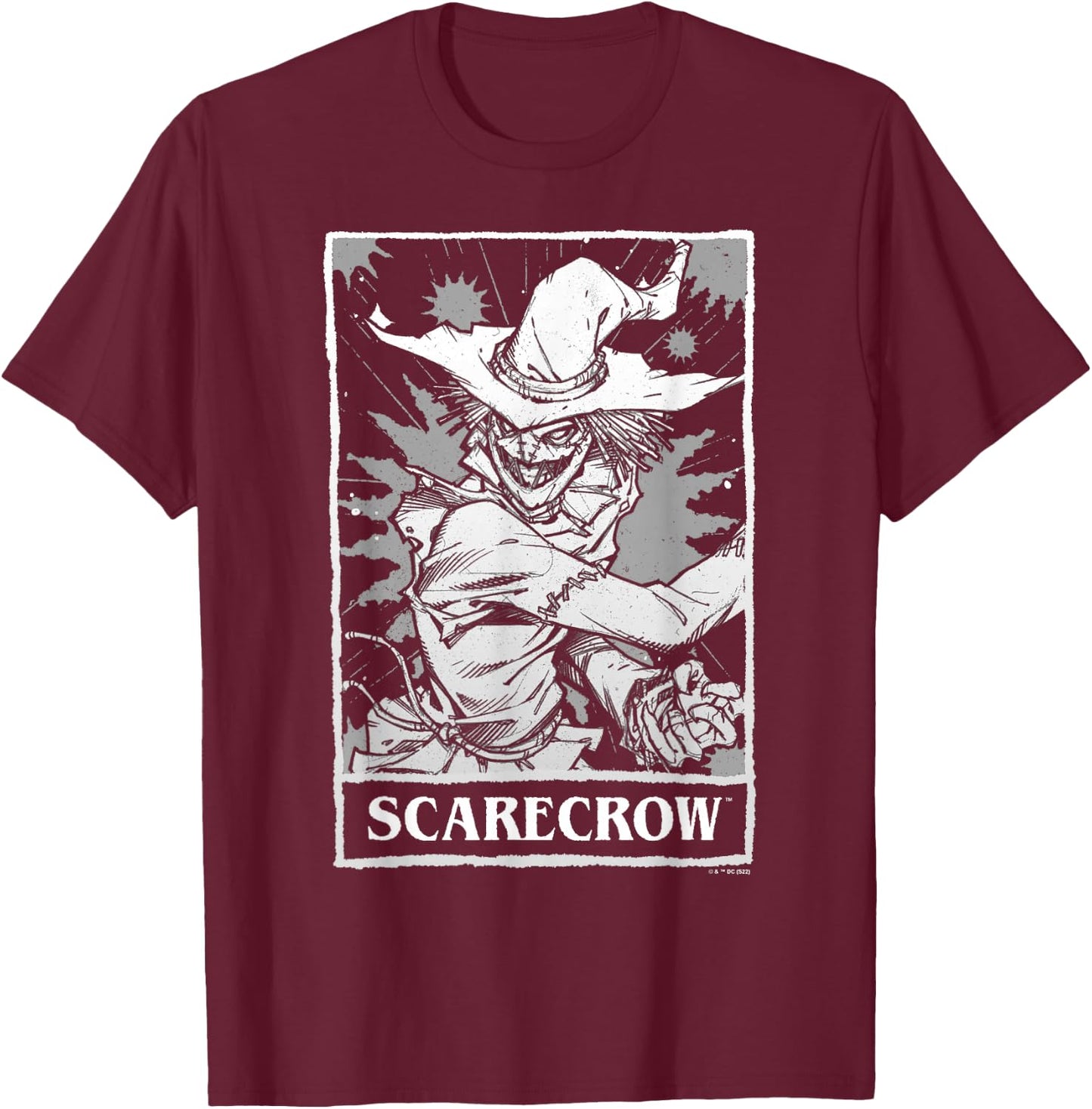 DC Comics Halloween Scarecrow Tarot Poster T-Shirt - T-Shirt | Maroon