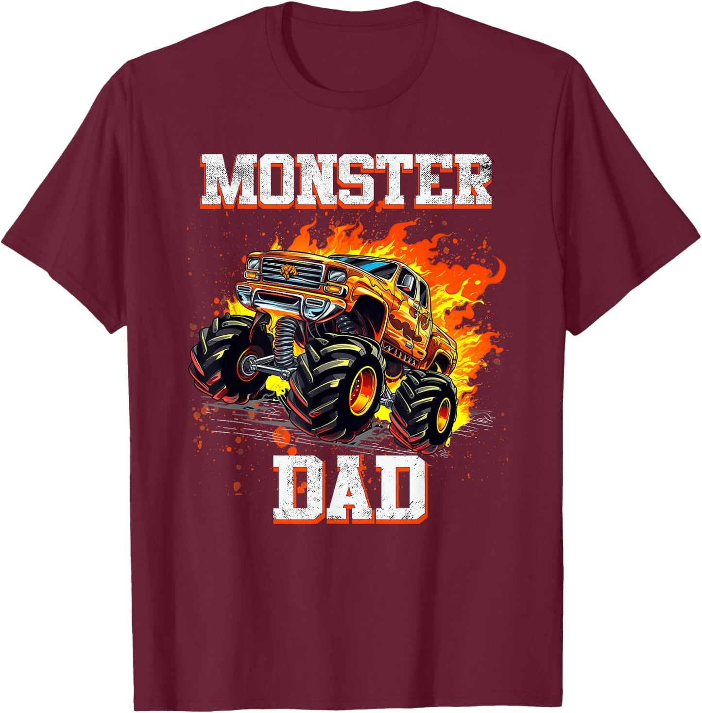 Monster Truck Dad Fathers Day Shirt Monster Truck Are My Jam T-Shirt - T-Shirt | Maroon