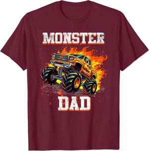 Monster Truck Dad Fathers Day Shirt Monster Truck Are My Jam T-Shirt - T-Shirt | Maroon