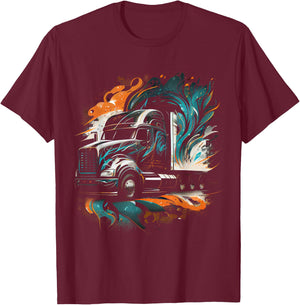 Truck Driver 18 Wheeler Trucker Gift T-Shirt - T-Shirt | Maroon