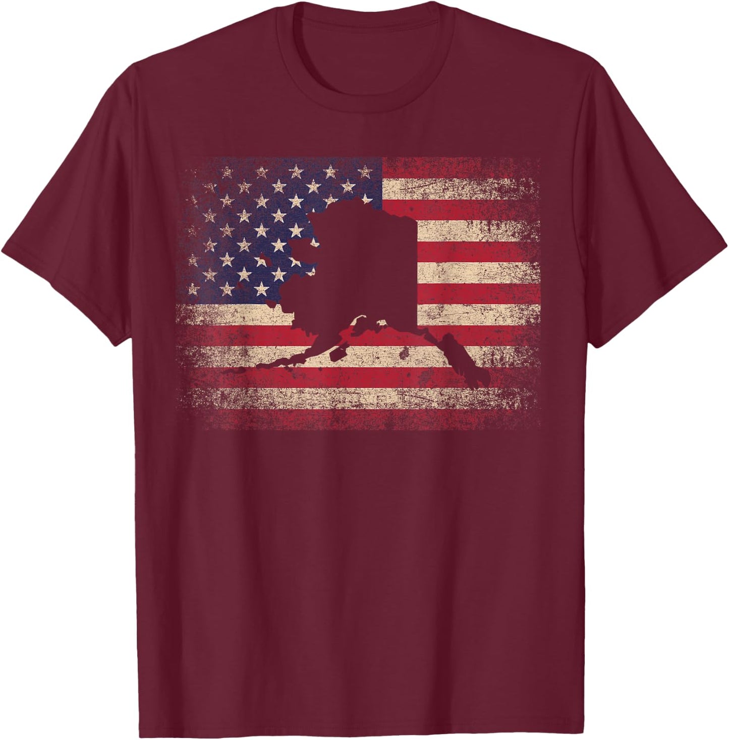 Alaska 4th of July Gift American Flag USA - America Home Kids Men T-Shirt - T-Shirt | Maroon