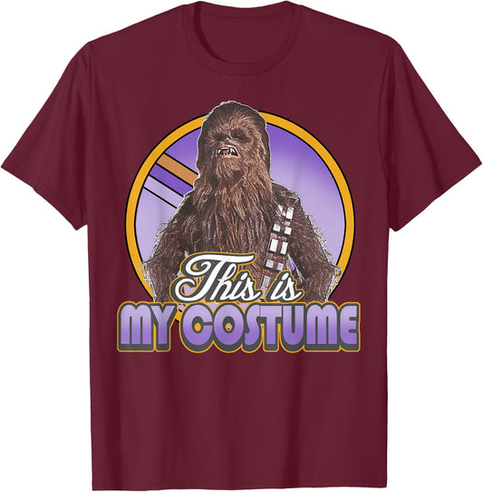 Star Wars Chewbacca This Is My Costume Quote Halloween T-Shirt - T-Shirt | Maroon