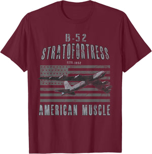 B-52 Stratofortress American Muscle Airplane Vintage T-Shirt - T-Shirt | Maroon