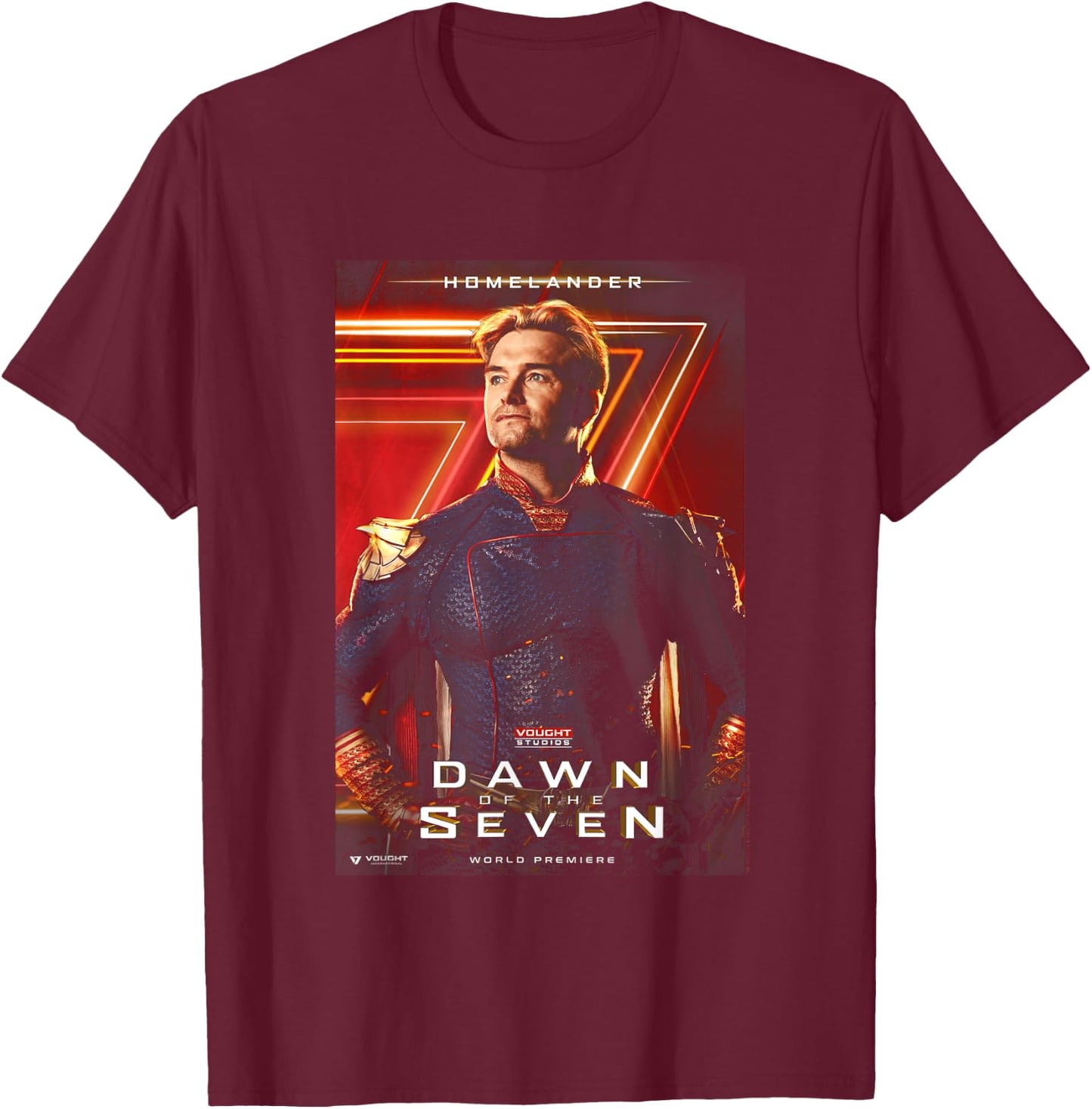 The Boys Homelander Vought Poster T-Shirt - T-Shirt | Maroon