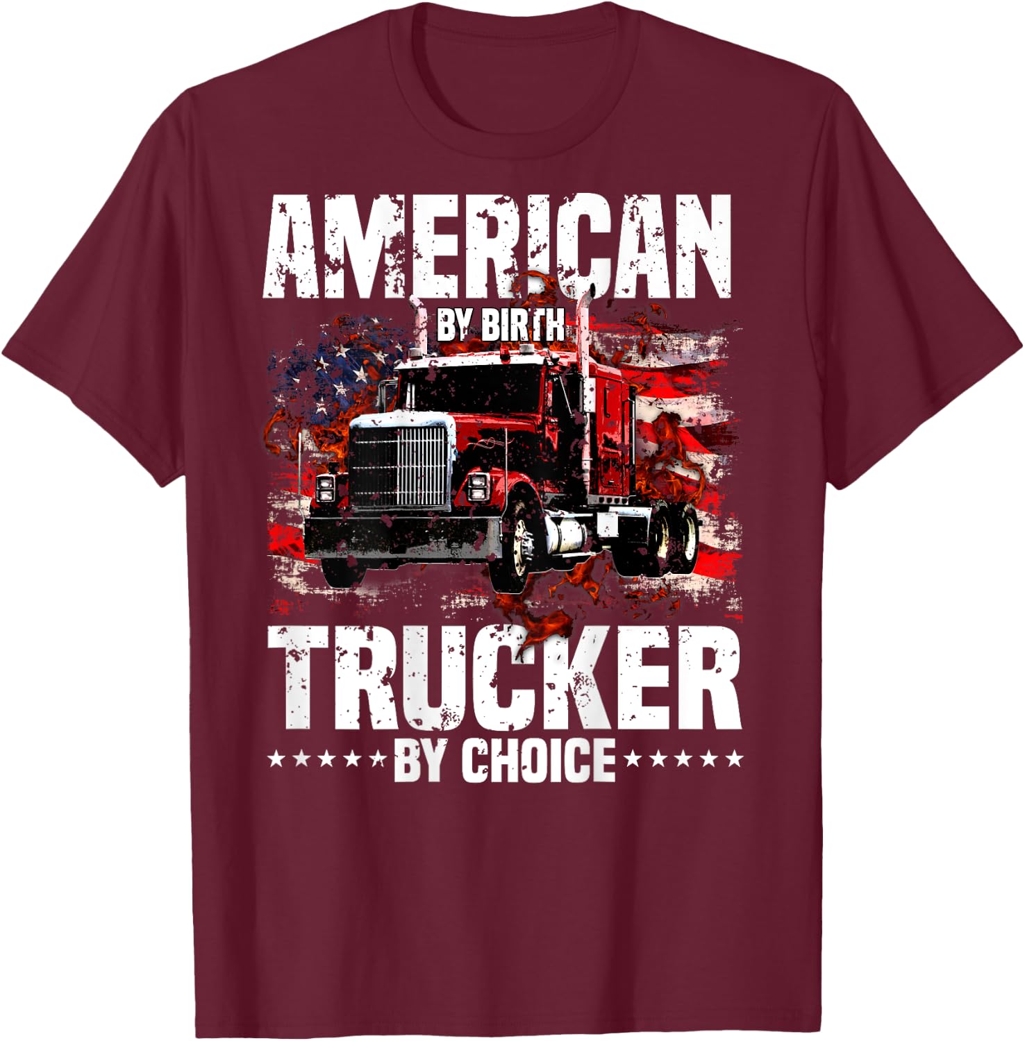 Trucker Gifts Truck Driver Design On Back Of Clothing T-Shirt - T-Shirt | Maroon