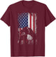 Patriotic American Bully American Flag USA Pitbull Dog Lover Women Kids Men T-Shirt - T-Shirt | Maroon