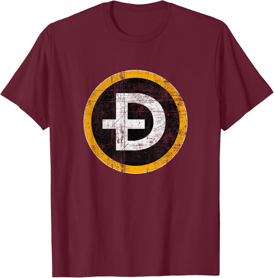 Dogecoin Symbol - DOGE HODL Jersey (DISTRESSED) T-Shirt - T-Shirt | Maroon