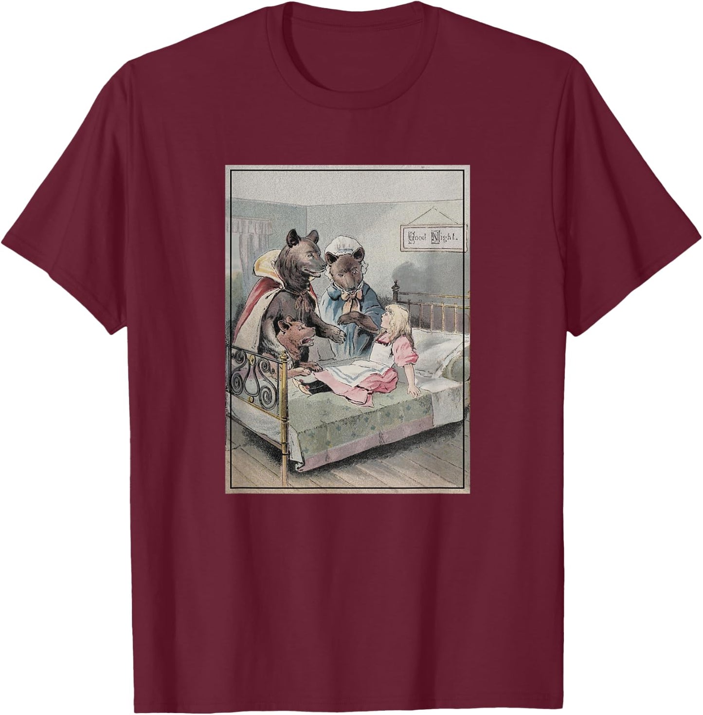 Goldilocks and The Three Bears T-Shirt - T-Shirt | Maroon